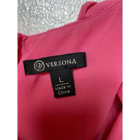 Pink Ruffled Sleeveless Top Size Large Sexy Barbie Boho Girly Cute Feminine Y2K - Picture 4 of 6